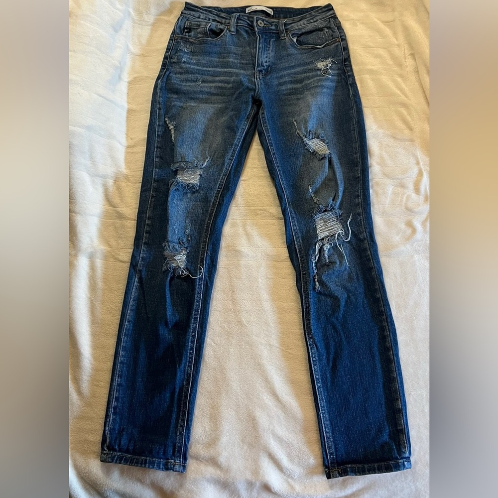 KanCan Dark Blue Distressed Skinny Jeans